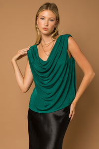 Luxurious Knit Cowl Front Top