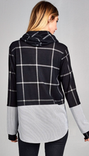 Load image into Gallery viewer, Plaid Sweater Top with Pinstripe Woven Bottom