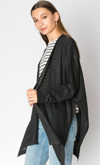 Sweater Knit Side Slit Cardigan FI Designs