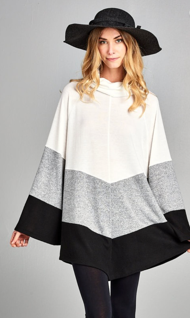 Brushed Sweater Poncho FI Designs