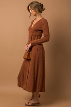 Load image into Gallery viewer, Knit Waist Tie Wrap Midi Dress