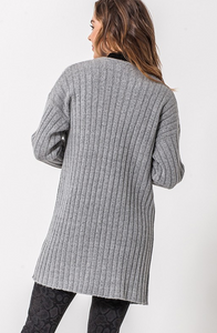 Ribbed Open Cardigan
