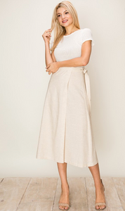 Wrap Midi Linen Skirt