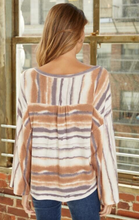 Load image into Gallery viewer, Multi Stripe Knit LS with Front Tie