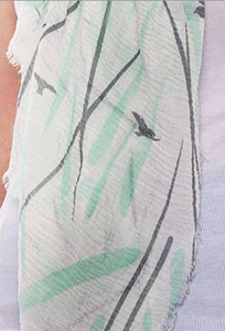 Swallows Print Oblong Scarf