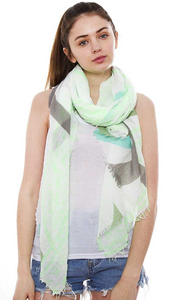Multi Color and Print Oblong Scarf