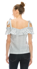 Load image into Gallery viewer, Striped Cold Shoulder Blouse