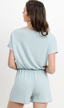 Load image into Gallery viewer, Loop Jersey Surplice Button Down Romper