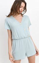 Load image into Gallery viewer, Loop Jersey Surplice Button Down Romper