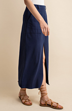 Load image into Gallery viewer, A-Line Front Slit &amp; Pocket Skirt