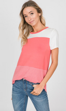 Load image into Gallery viewer, Short Sleeve Color-Block Striped Top