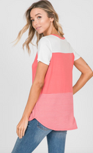Load image into Gallery viewer, Short Sleeve Color-Block Striped Top