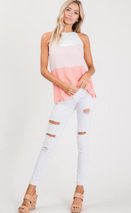 Raw Cut Scallop Hem Blouse (2 Colours)