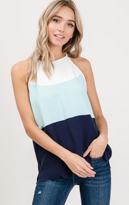 Raw Cut Scallop Hem Blouse (2 Colours)