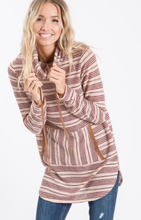 Load image into Gallery viewer, Yarn Dye Texture Stripe Hacci Tunic Top (2 Colours)