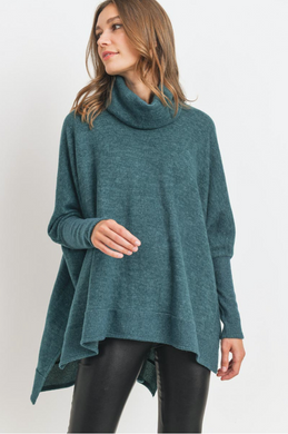 Cowl Turtle Neck High-Low Tunic (3 Colours)