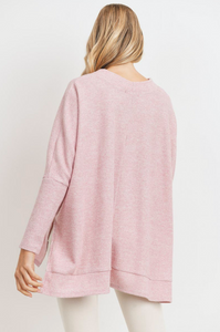 Boxy Fit Round Neck Mini Thermal Knit Top
