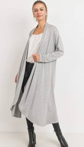 Solid Open Closure Knit Jersey Cardigan