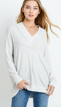 Load image into Gallery viewer, V-Neck Brush Knit Sweater (Wine Only)